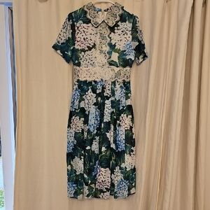 Floral Collared Midi Dress